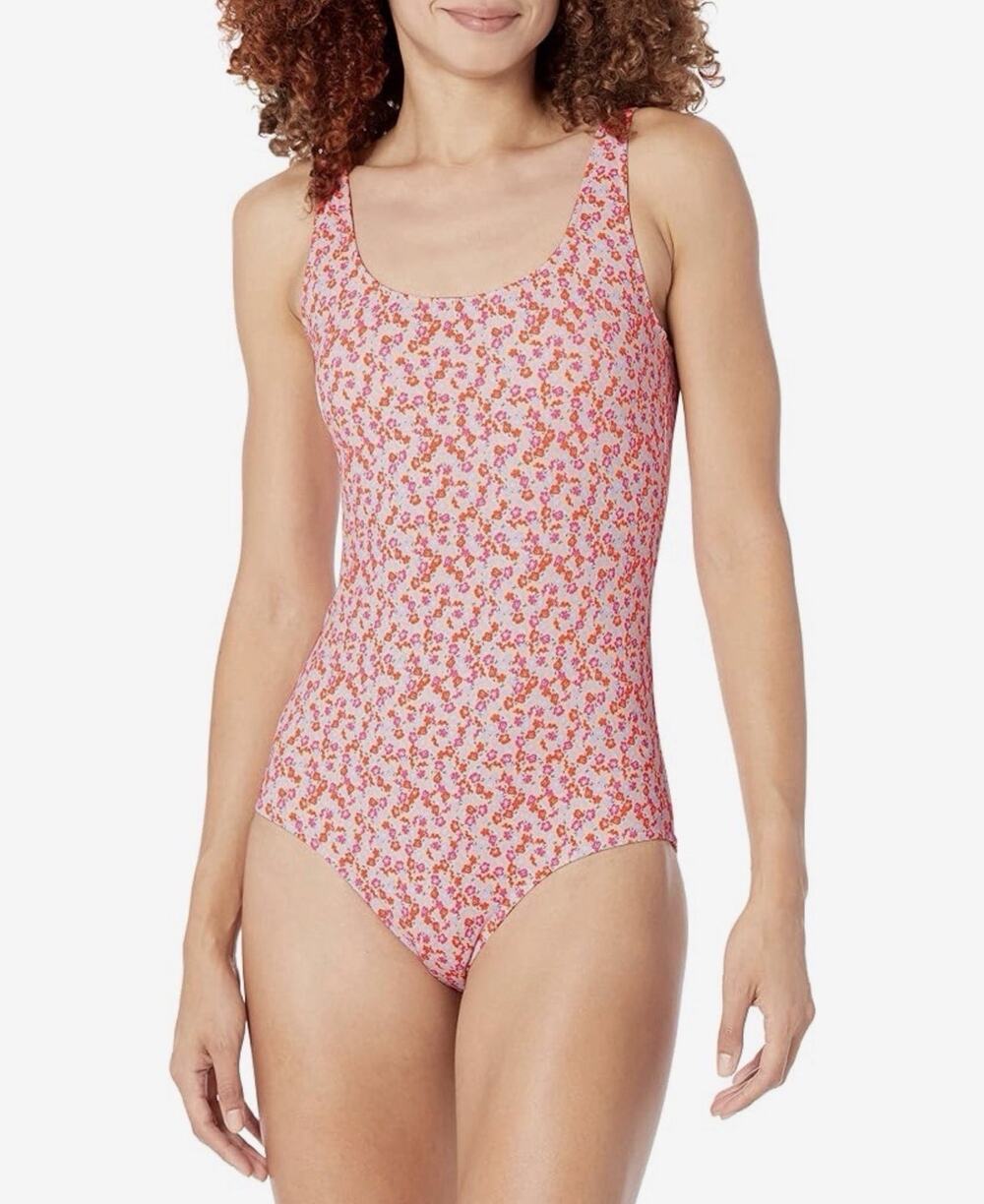 Amazon Essentials Women's One-Piece Scoop Neck Coverage Floral Swimsuit 4X